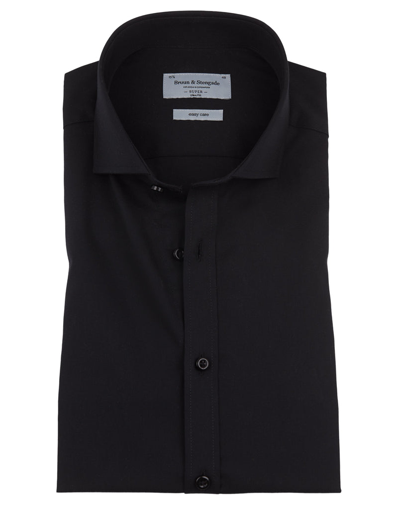BS Donatello Super Slim Fit Skjorte Sort