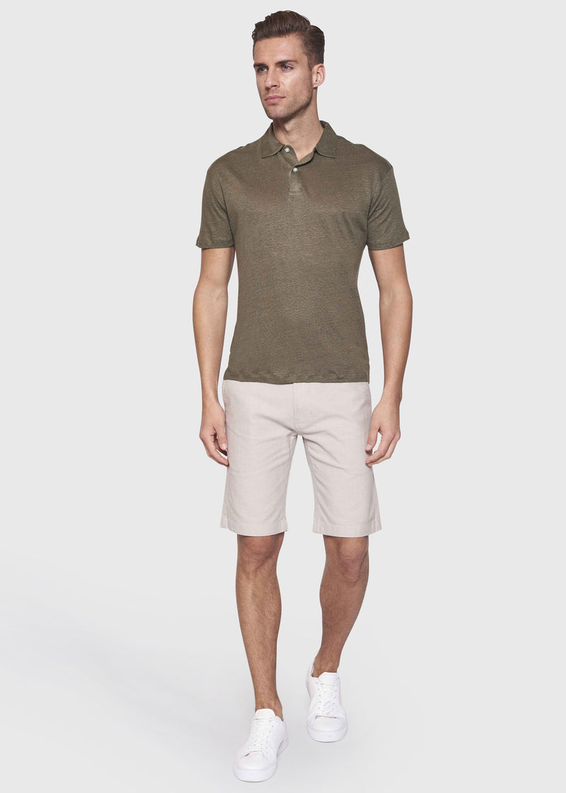 BS Howland Regular Fit Hør Polo Army