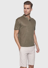 BS Howland Regular Fit Hør Polo Army