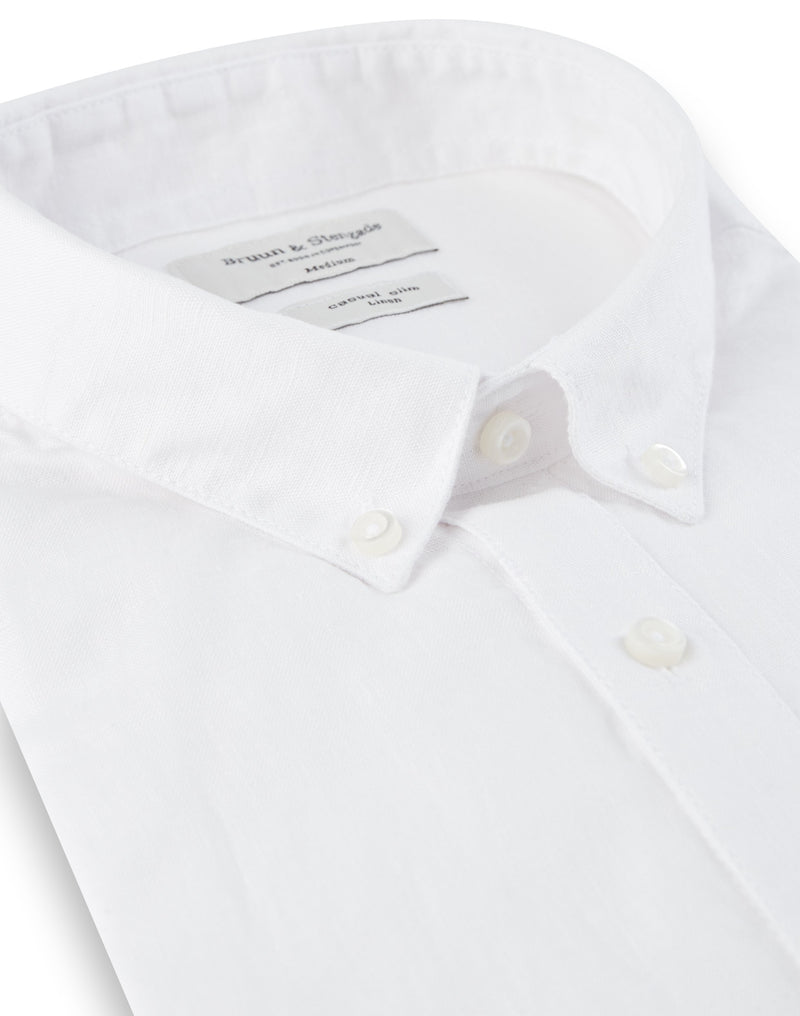 BS Kochi Slim Fit Hør Skjorte Hvid