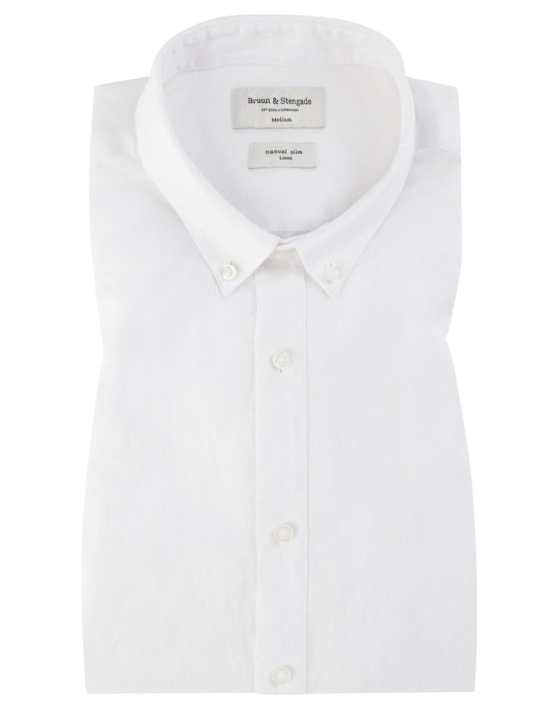 BS Kochi Slim Fit Hør Skjorte Hvid