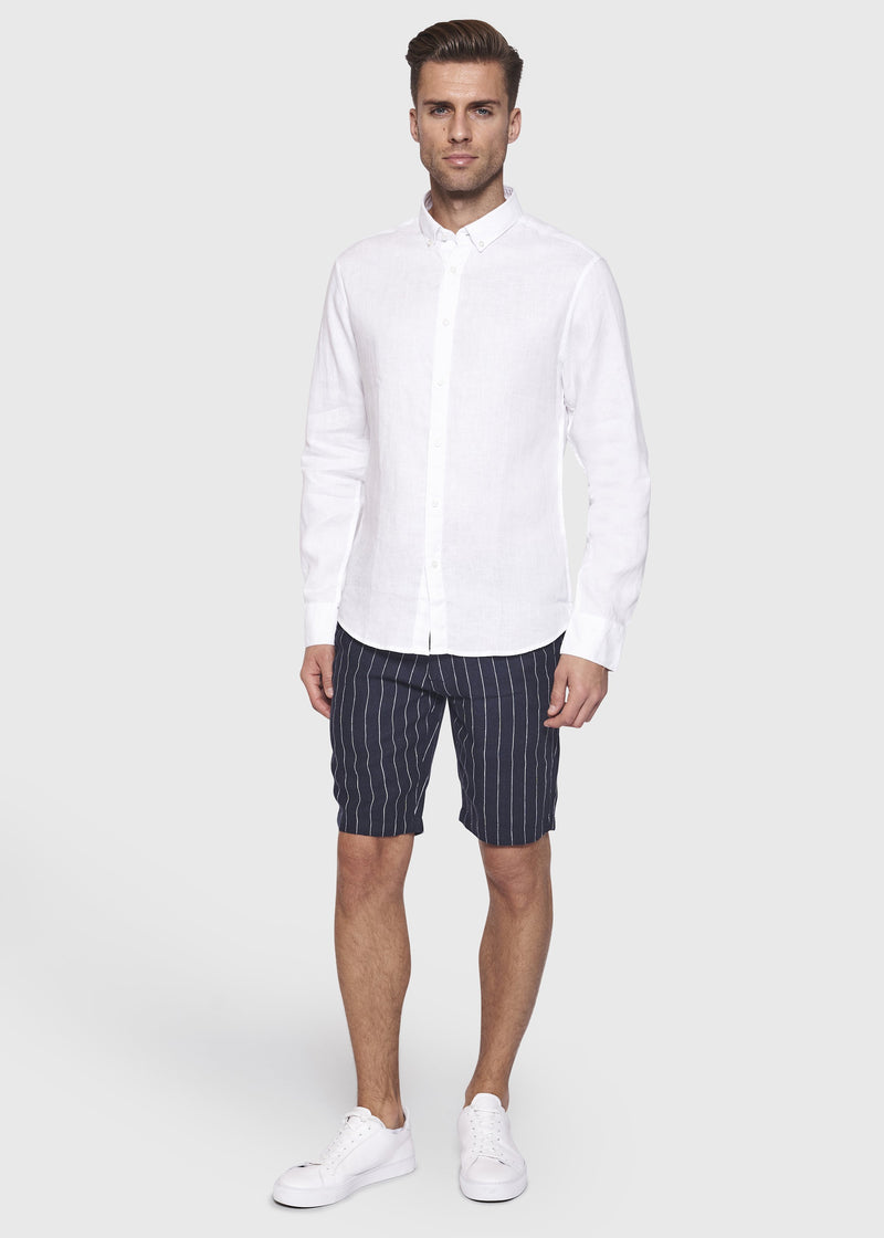 BS Kochi Slim Fit Hør Skjorte Hvid