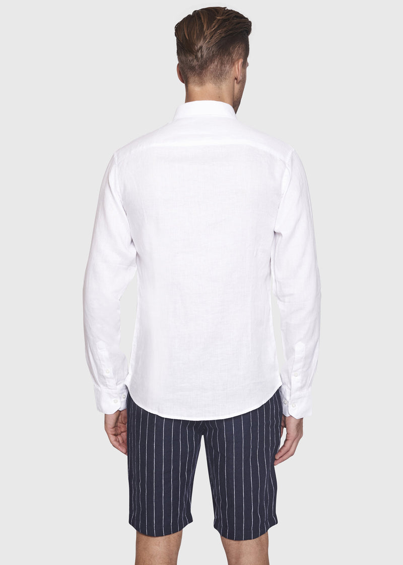 BS Kochi Slim Fit Hør Skjorte Hvid