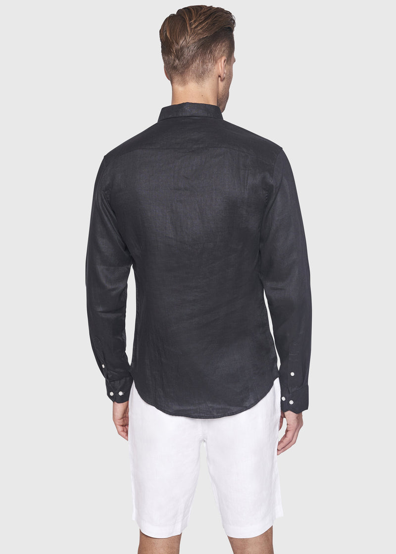 BS Kochi Slim Fit Hør Skjorte Sort