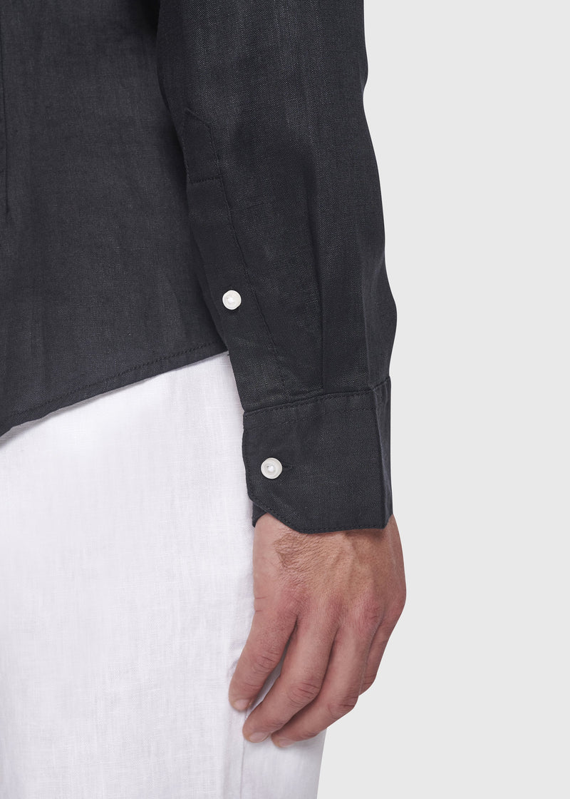 BS Kochi Slim Fit Hør Skjorte Sort