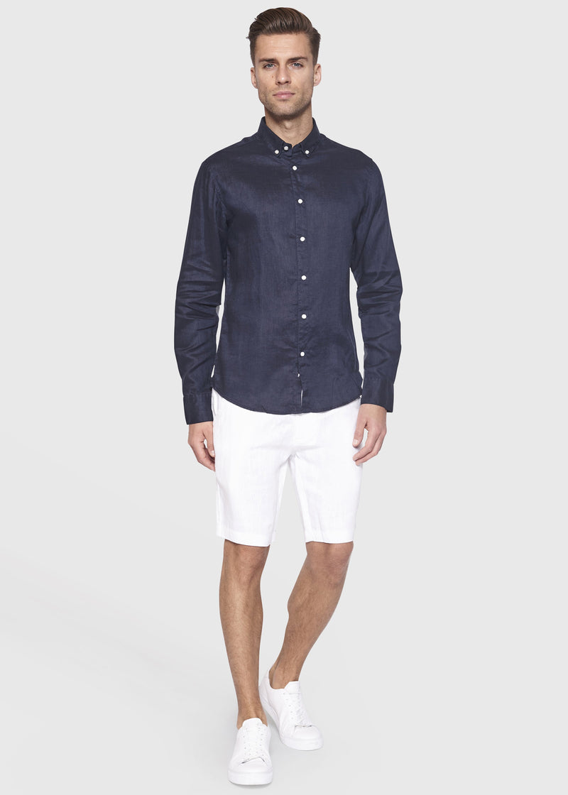 BS Kochi Slim Fit Hør Skjorte Navy
