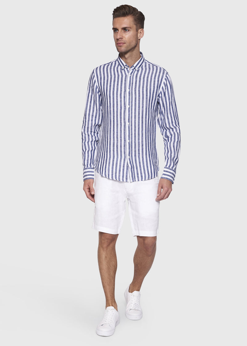 BS Kumamoto Modern Fit Hør Skjorte Navy
