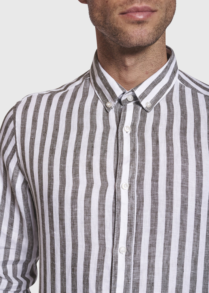 BS Kumamoto Modern Fit Hør Skjorte Army