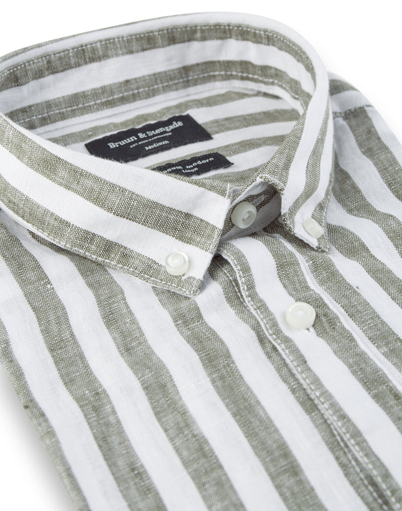 BS Kumamoto Modern Fit Hør Skjorte Army
