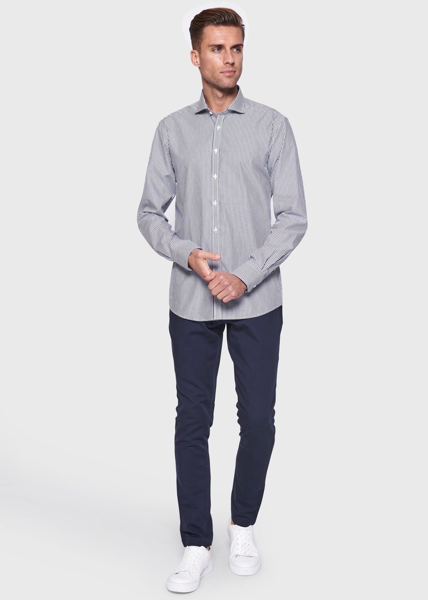 BS Matthew Slim Fit Skjorte Dark Blue - Dark Blue
