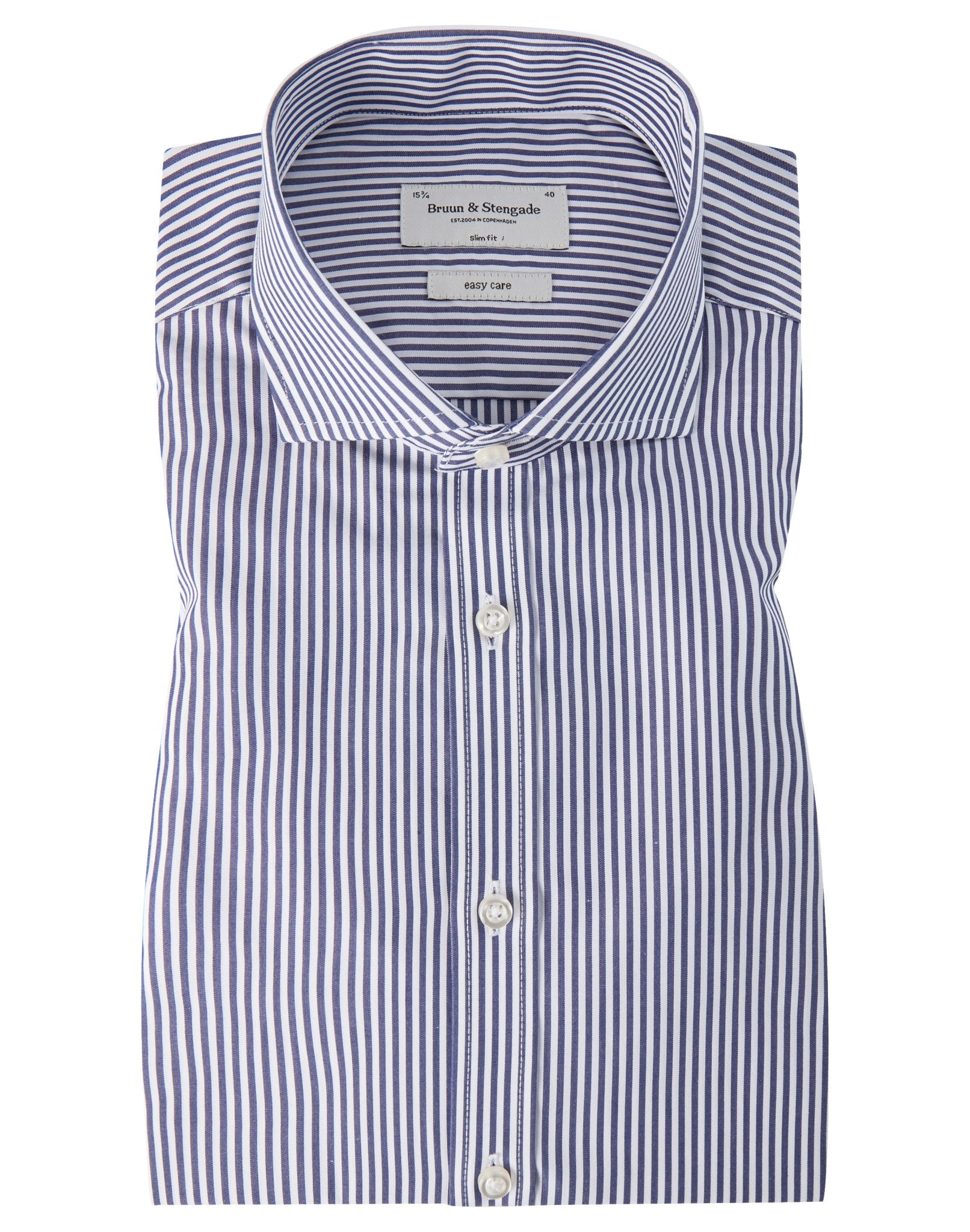BS Matthew Slim Fit Skjorte Dark Blue - Dark Blue
