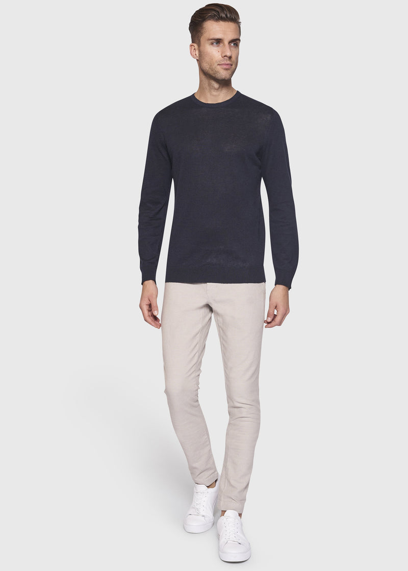 BS Mogensen Regular Fit Hør Strik Navy