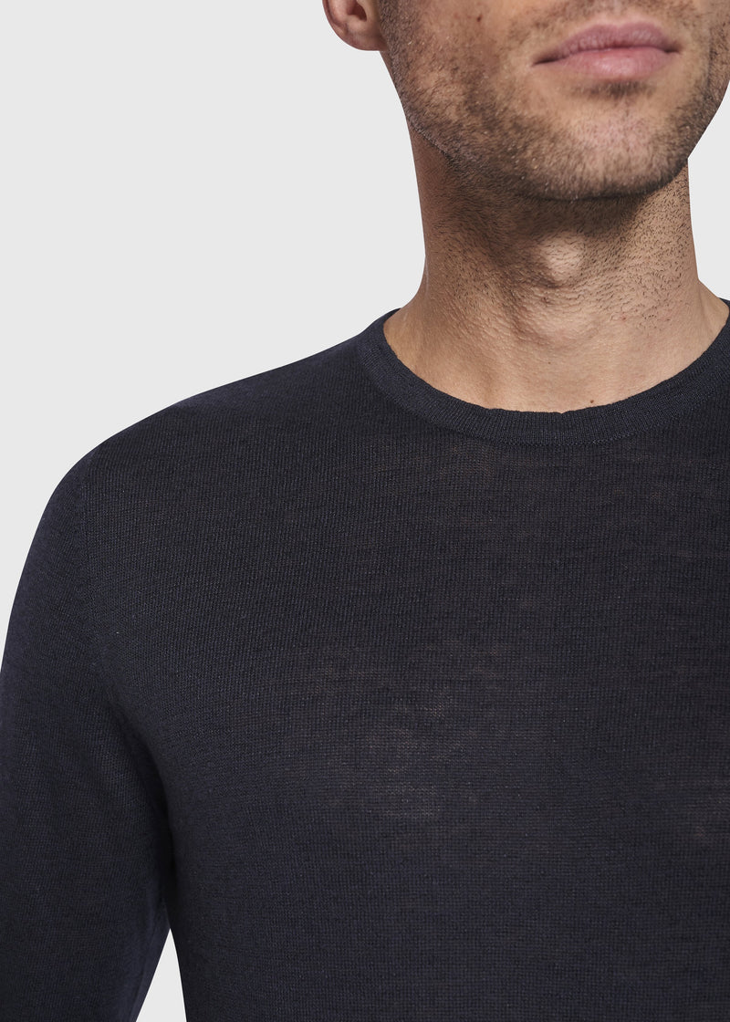 BS Mogensen Regular Fit Hør Strik Navy