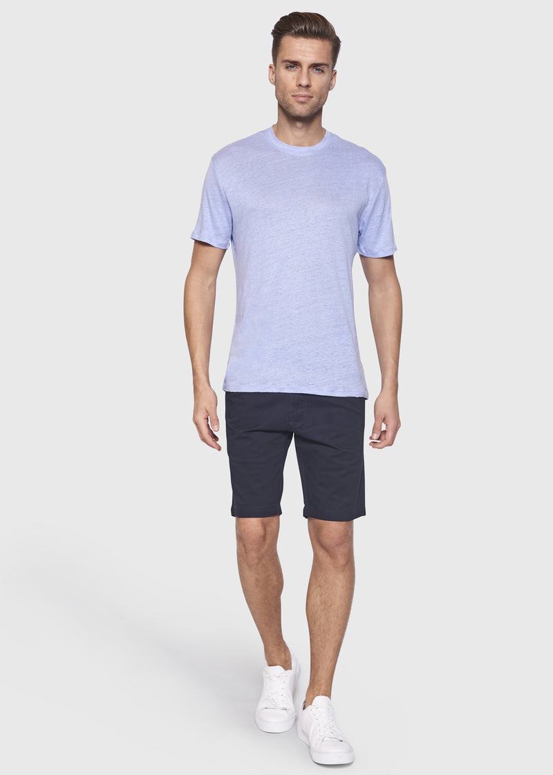 BS Palermo Regular Fit Hør T-Shirt Lyseblå