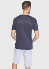 BS Palermo Regular Fit Hør T-Shirt Navy