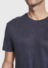 BS Palermo Regular Fit Hør T-Shirt Navy