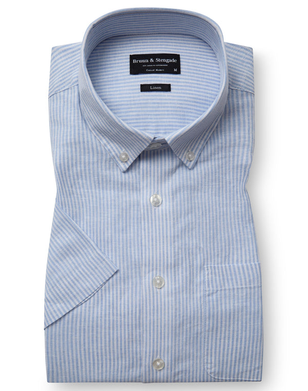 BS Gale Casual Modern Fit Shirt - Light Blue/White