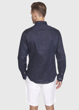 BS Kochi Slim Fit Hør Skjorte Navy