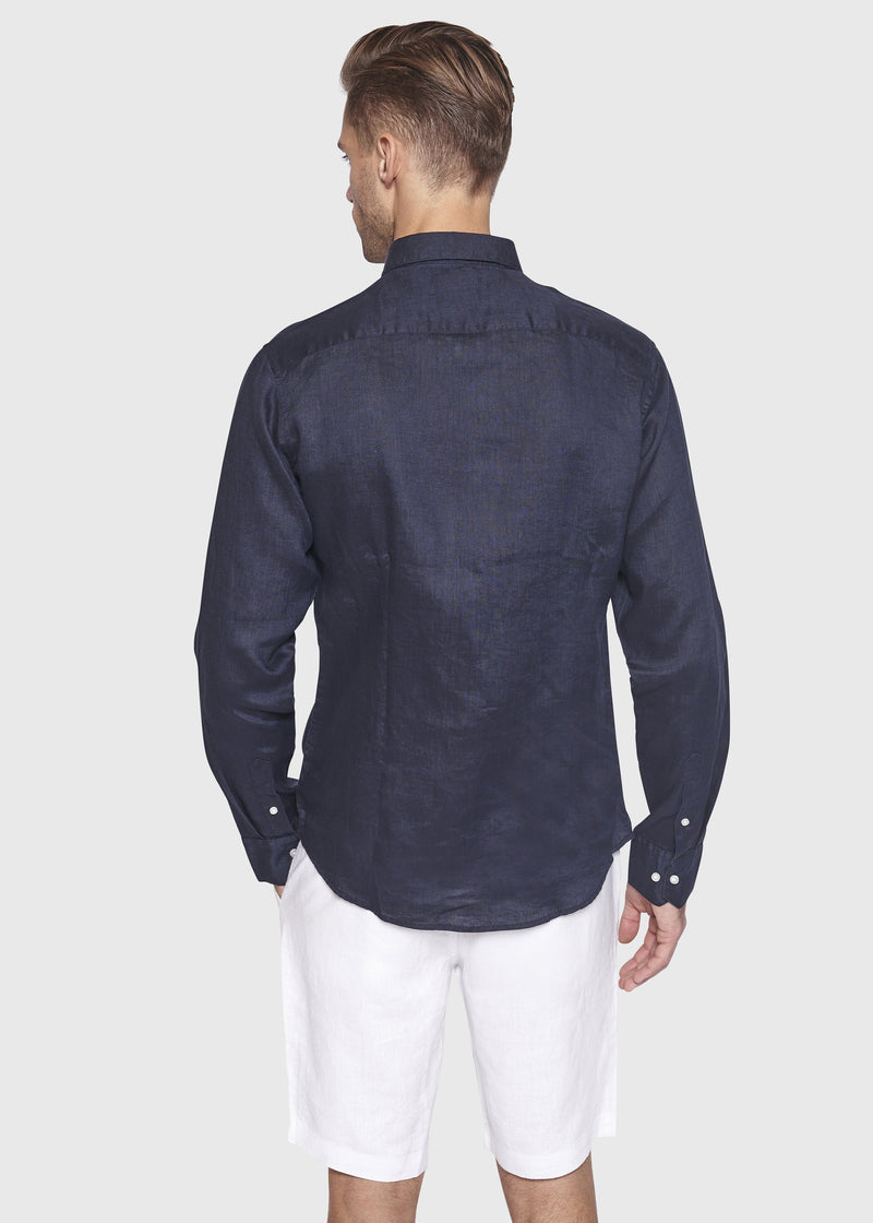 BS Kochi Slim Fit Hør Skjorte Navy