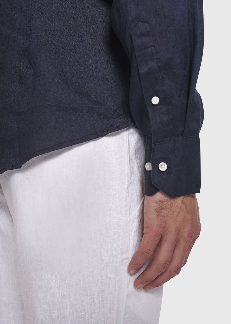 BS Kochi Slim Fit Hør Skjorte Navy
